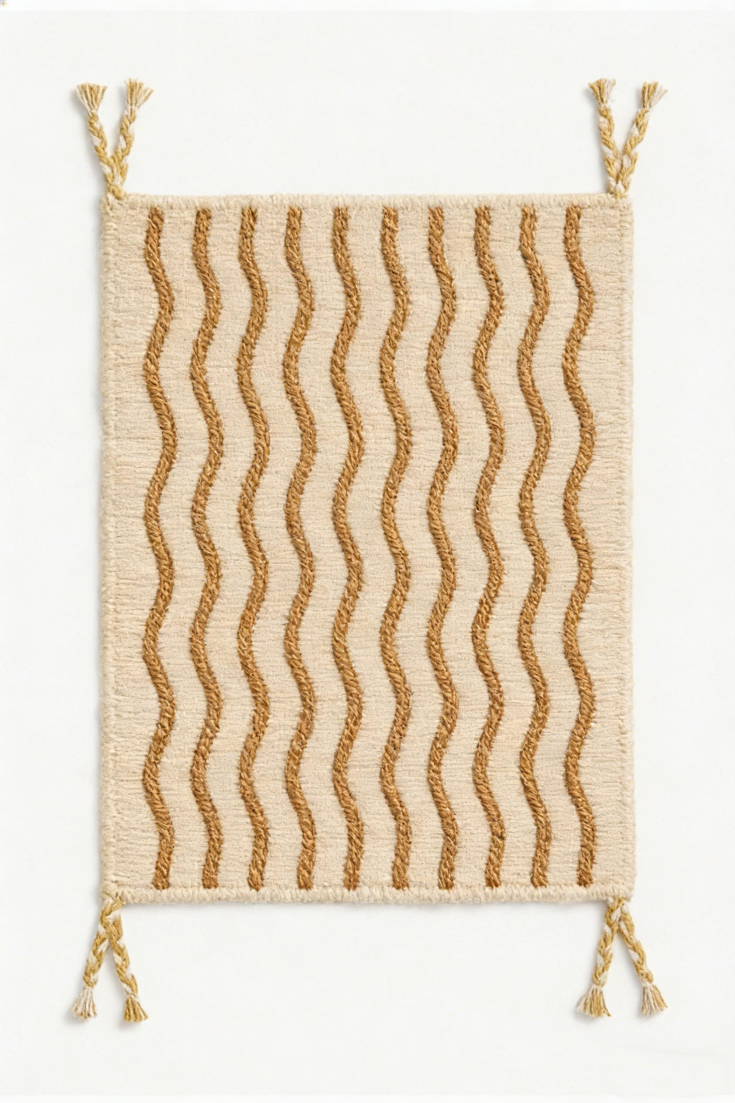 Yellow ripple pattern carpet