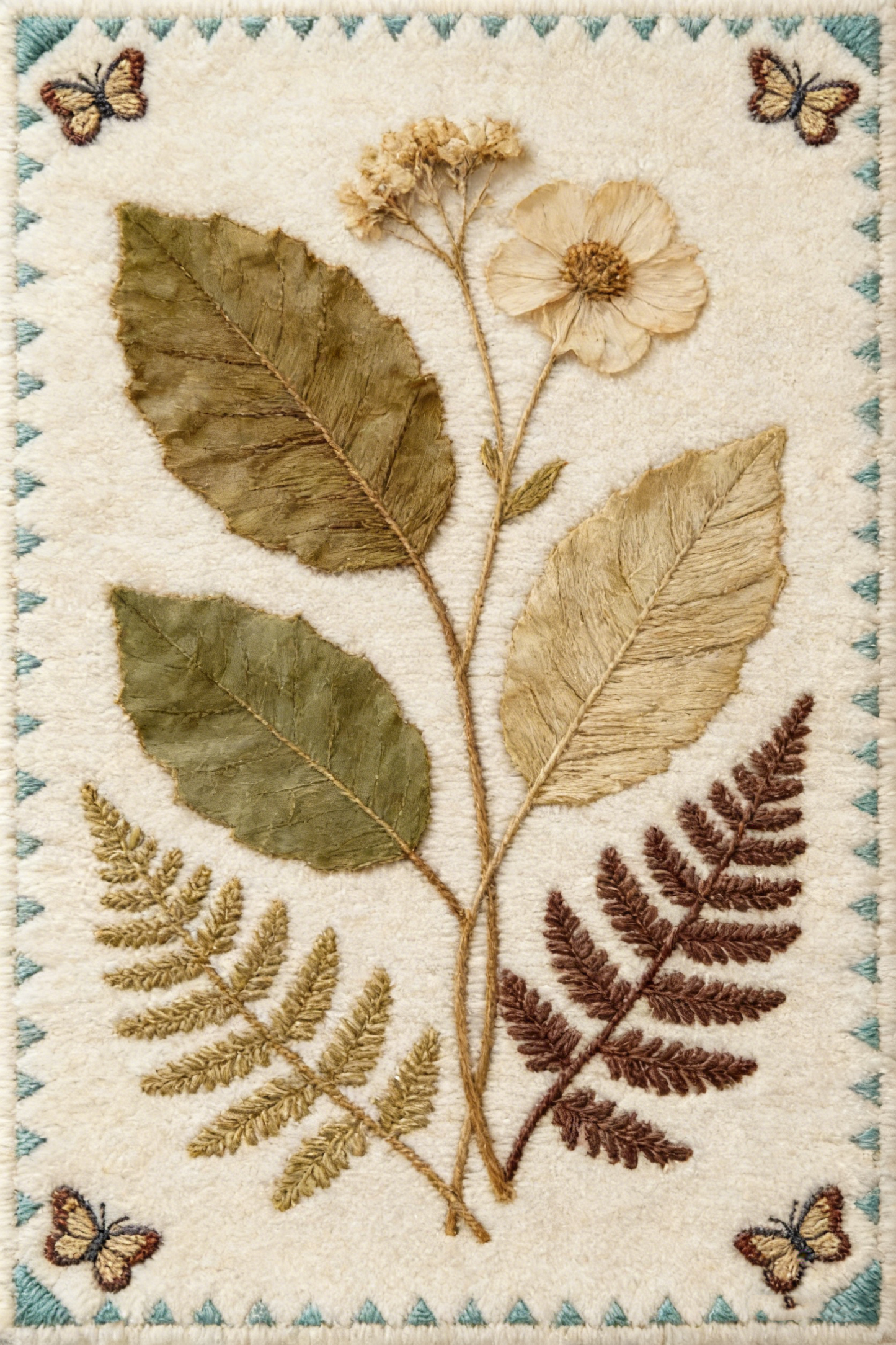 Leaf pattern chenille carpet