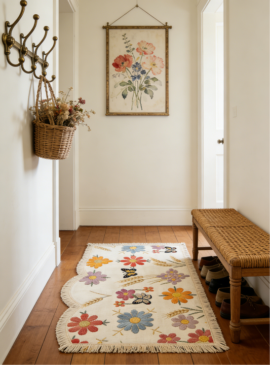 Classic floral pattern doormat
