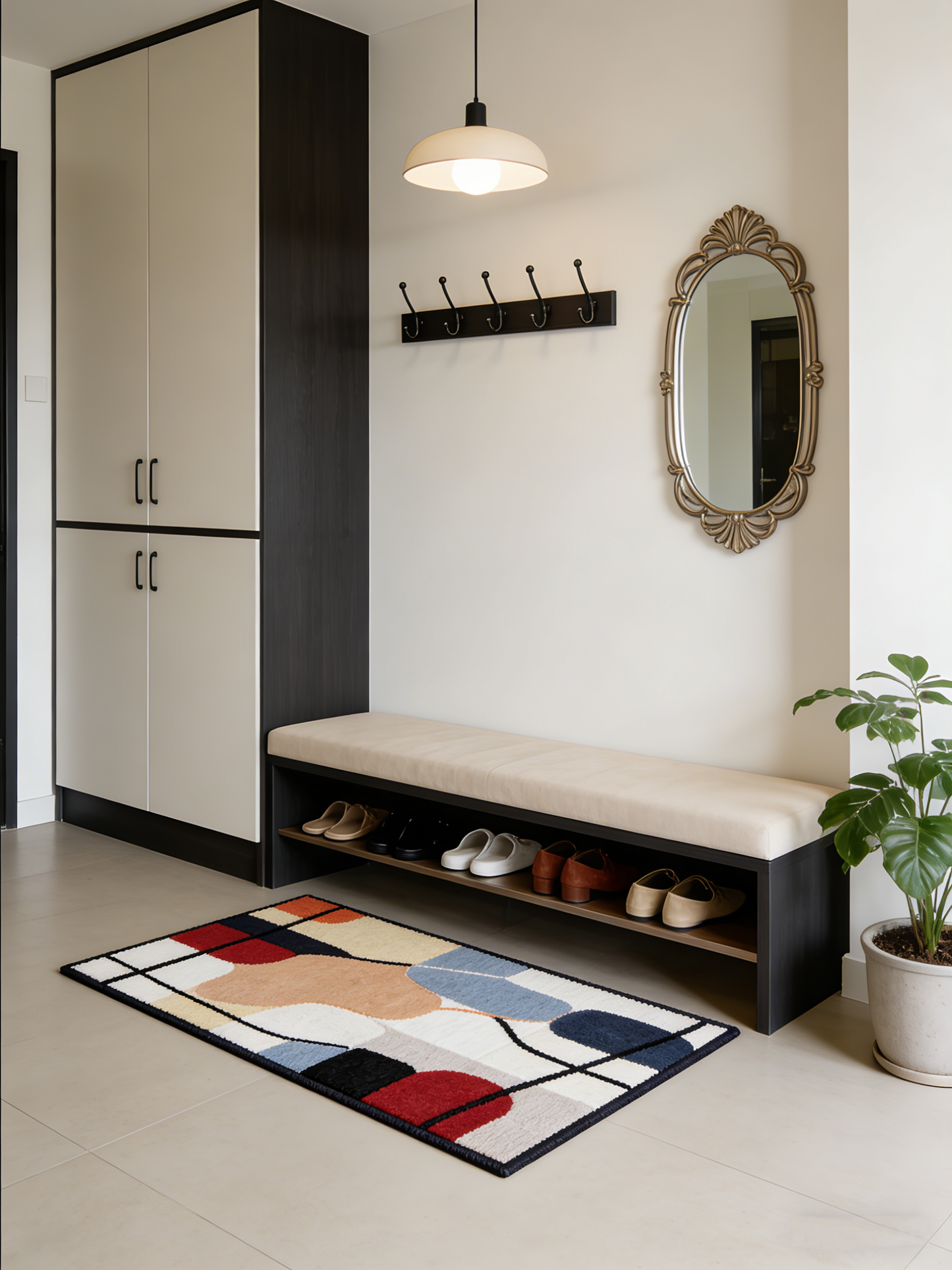 Geometric pattern PVC doormat