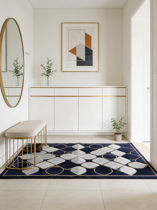 Black and White Patterned PVC Doormat