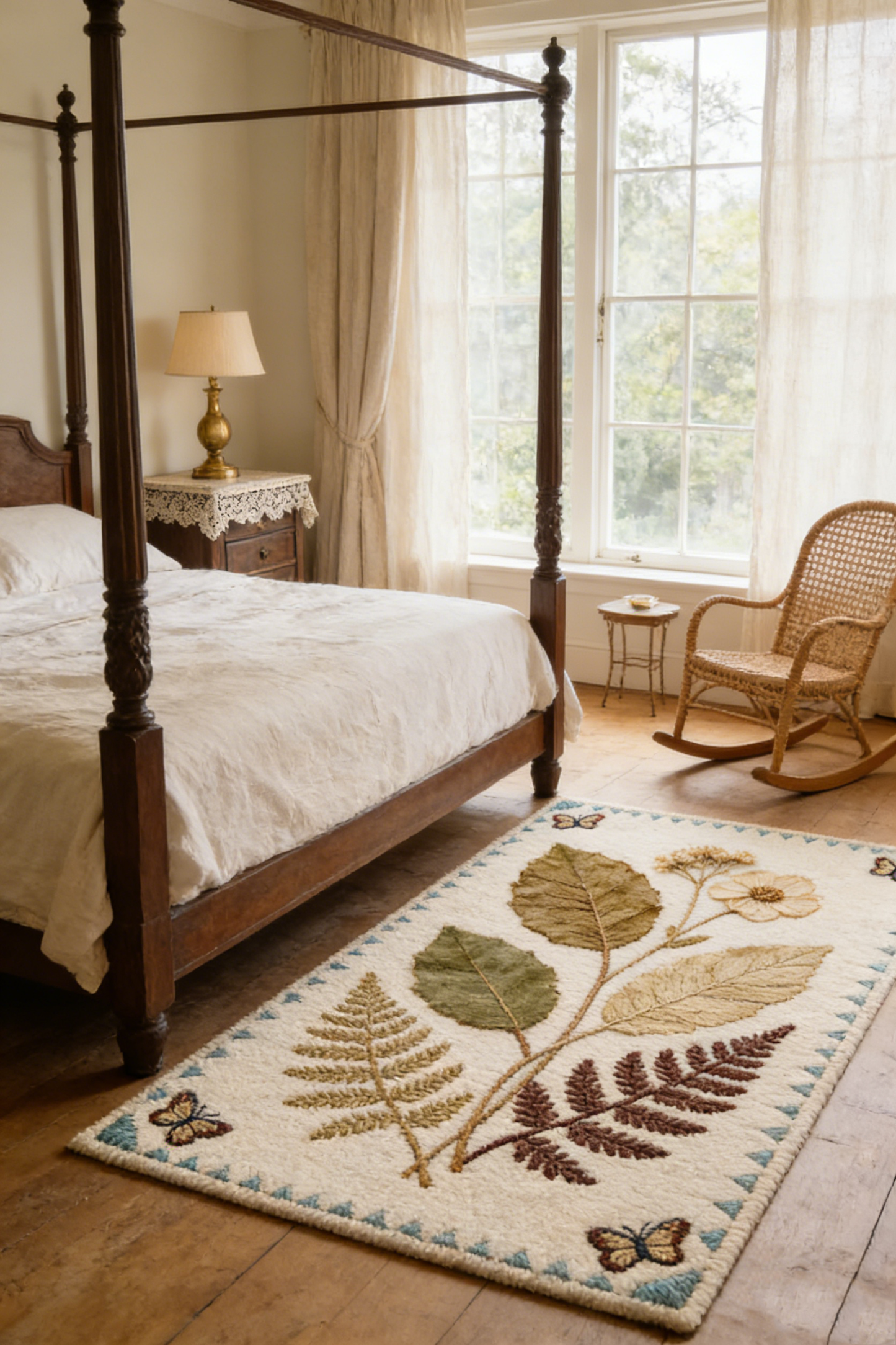 Leaf pattern chenille carpet