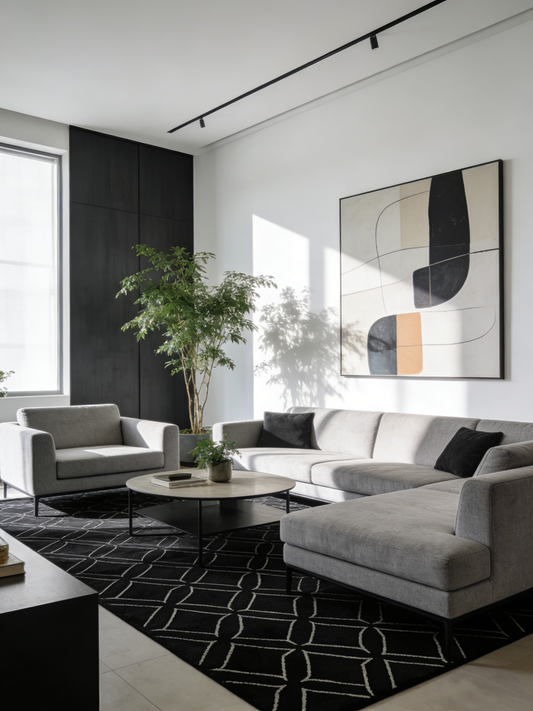 Black Rectangular Rug