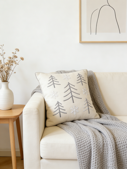 Snowflake tree pattern pillowcase