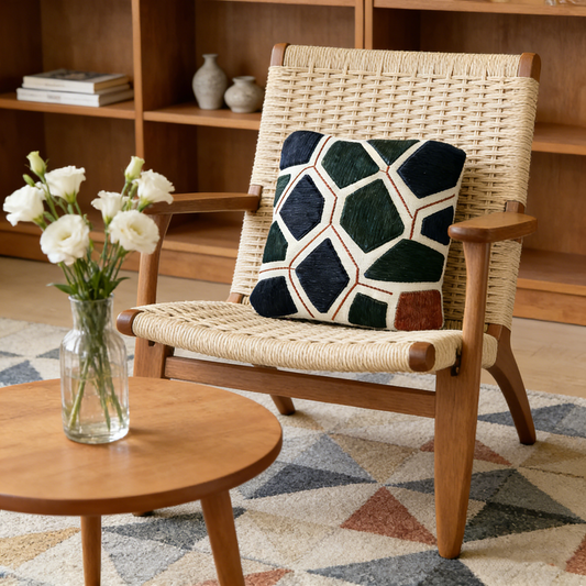 Geometric pattern throw pillow