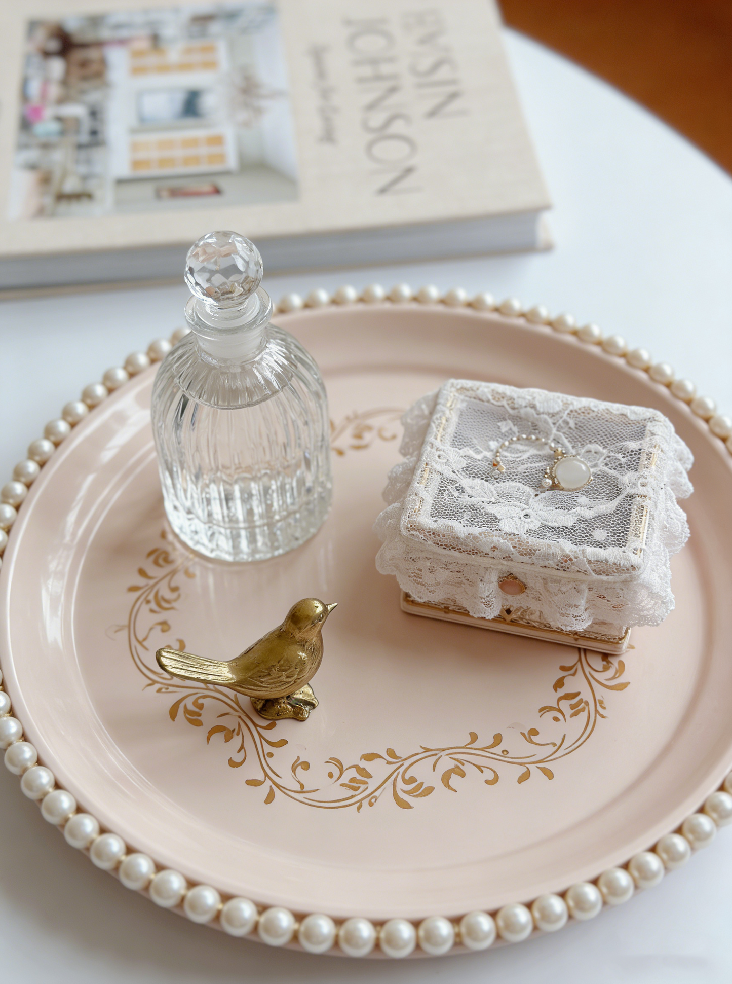 French Vintage Round Tray