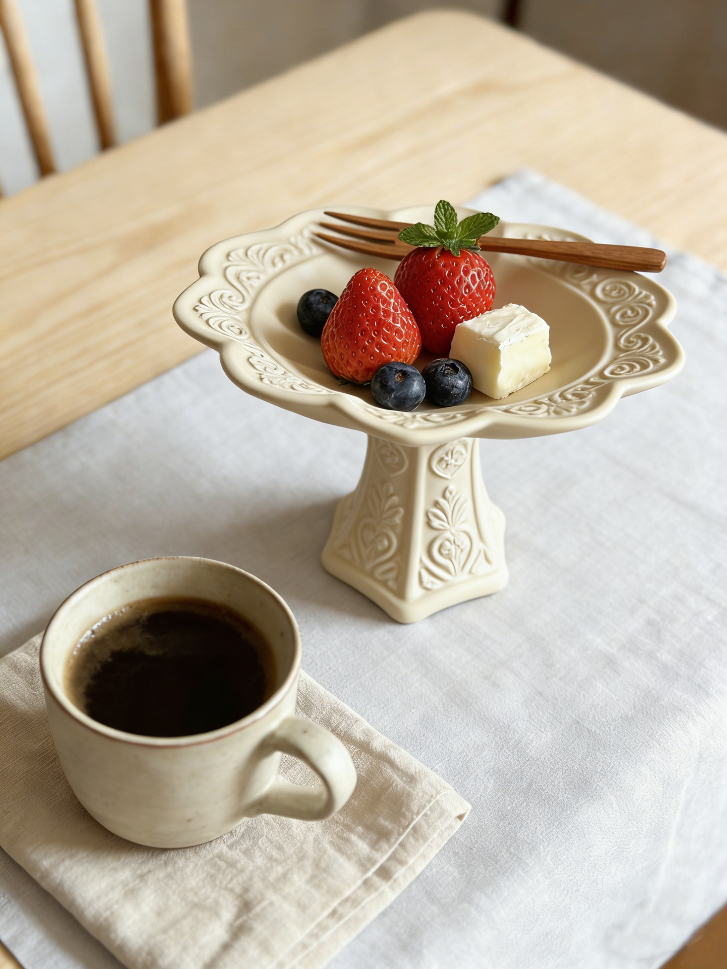 Creamy White Vintage Ceramic Tray