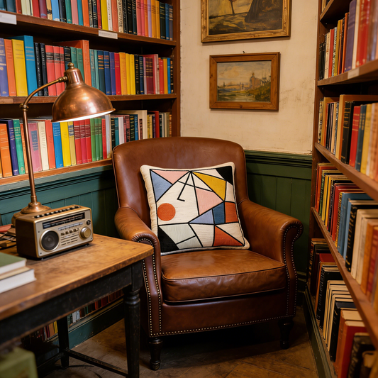 Geometric pattern art throw pillow cover